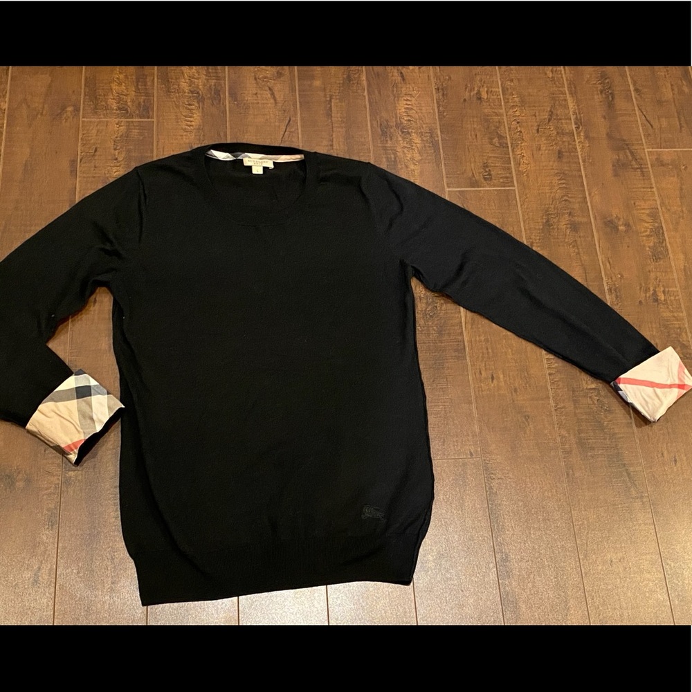 Burberry Black Lightweight Silk Cashmere Top Large